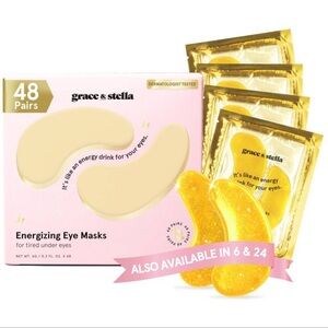 Grace & Stella Energizing Under Eye Mask - Gold 48 pairs NWT